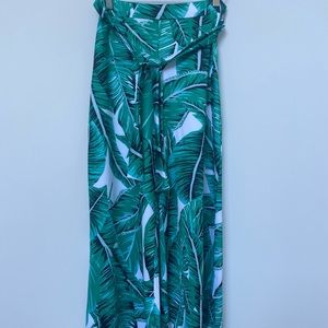 Tropical Pants and Crop Top Set